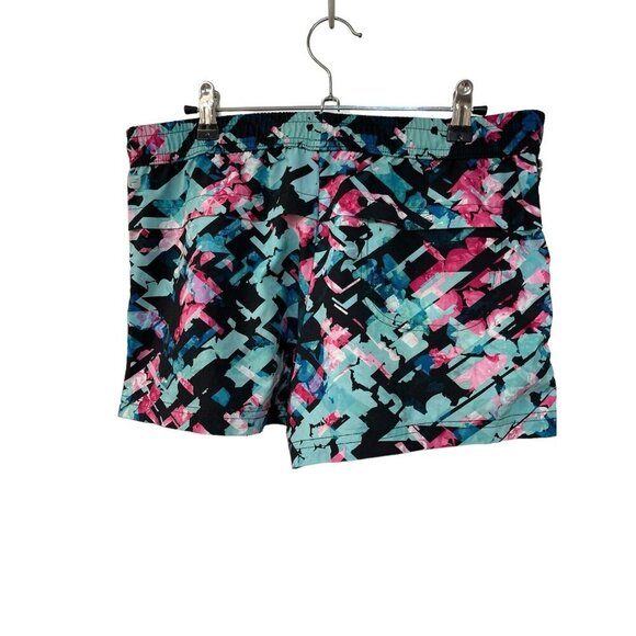 Fabletics Womens Eloise Shorts Sz Medium Pink Black Floral Zipper Pockets - Picture 4 of 7